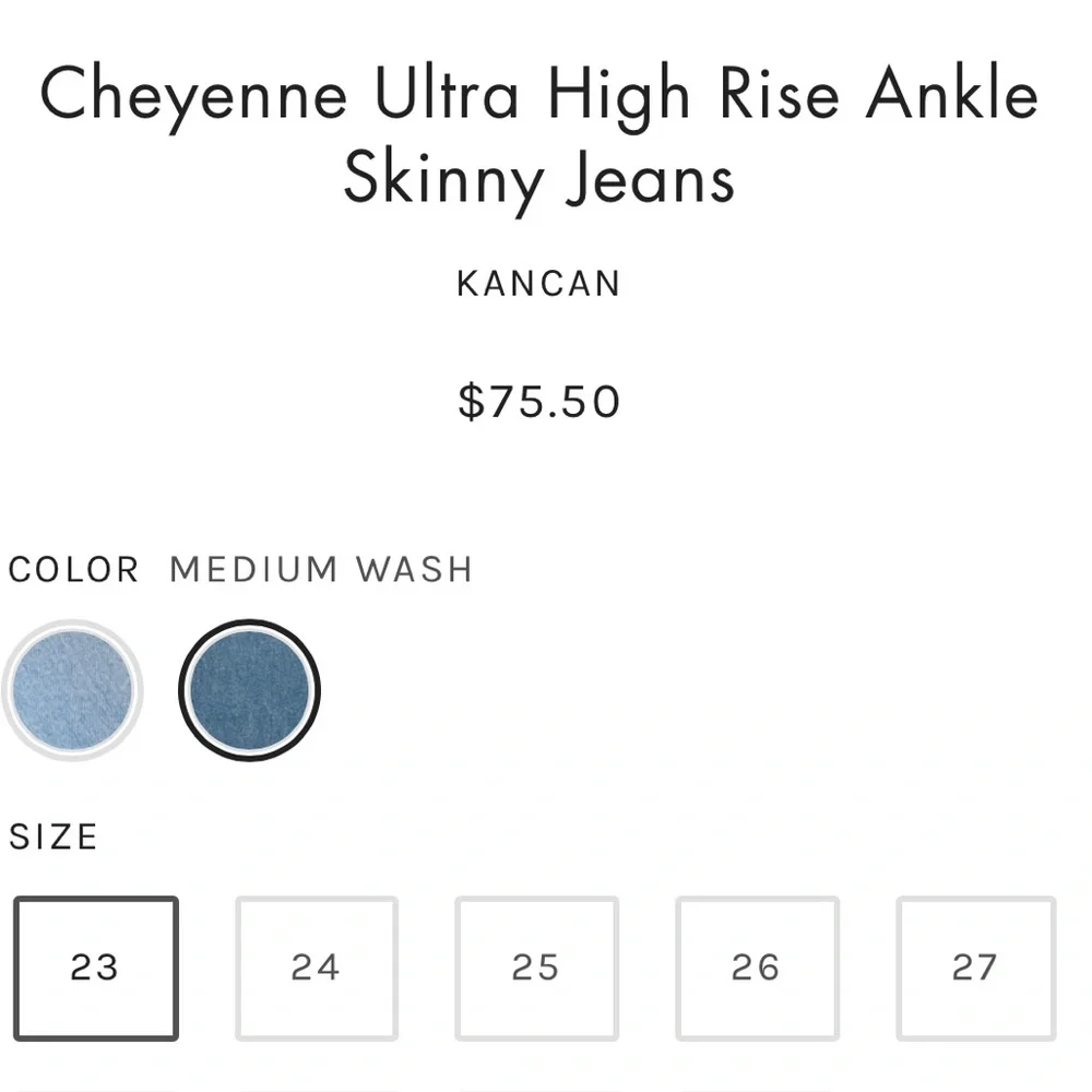 KanCan Ultra High Rise Ankle Skinny Jeans 'Cheyenne"  SZ 31 NWT - Picture 15 of 16